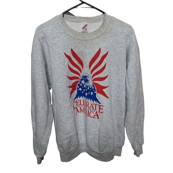 VTG 80s Celebrate America Crewneck XL - Picture 1 of 3